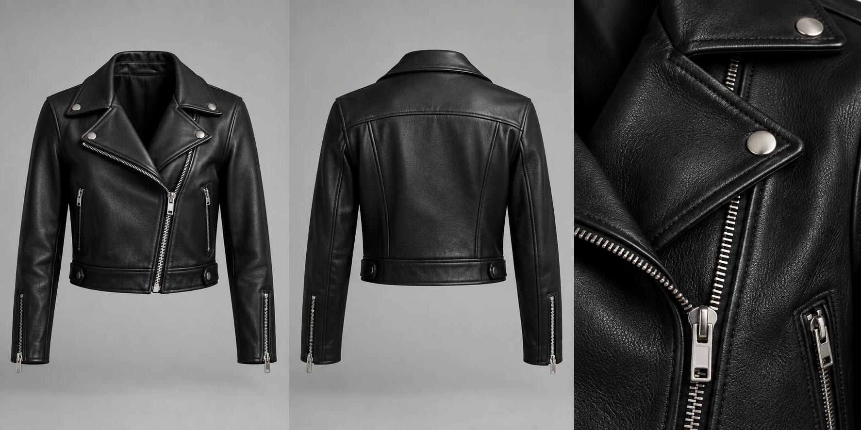 Static Cropped Biker, Black, front view